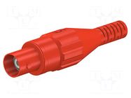 Connector: BNC; socket; red; soldered; Type: insulated; male; 5÷40°C STÄUBLI