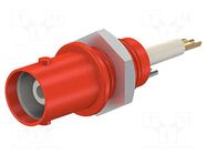 Connector: BNC; socket; red; soldered,on panel; Type: insulated STÄUBLI