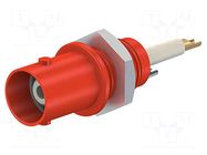Connector: BNC; socket; red; on panel,screw type; Type: insulated STÄUBLI
