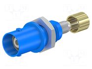 Connector: BNC; socket; blue; on panel,screw,crimped STÄUBLI