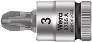 8755 A Pozidriv Zyklop bit socket, 1/4" drive, PZ 3x28.0, Wera