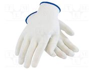 Protective gloves; ESD; S; Features: dissipative; polyamide; white ANTISTAT