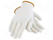 Protective gloves; ESD; M; Features: dissipative; polyamide; white ANTISTAT