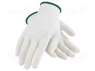 Cleanroom acces: protective gloves; white; polyamide; L; ESD; <1GΩ ANTISTAT