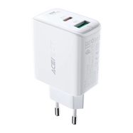 Acefast wall charger USB Type C / USB 32W, PPS, PD, QC 3.0, AFC, FCP white (A5 white), Acefast