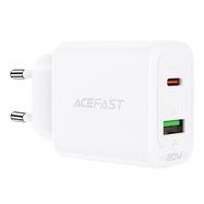 Acefast wall charger USB Type C / USB 20W, PPS, PD, QC 3.0, AFC, FCP white (A25 white), Acefast