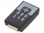 Capacitor: tantalum-polymer; 220uF; 6.3VDC; 1850mA; SMD; ±20%; 40mΩ PANASONIC