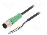 Connection lead; M12; PIN: 5; straight; 5m; plug; 60VAC; 4A; SAC; PUR PHOENIX CONTACT