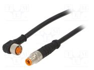 Connection lead; M8; PIN: 4; 0.6m; plug; 50VAC; 4A; -25÷80°C; PUR LUTRONIC