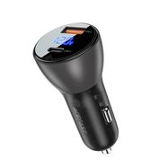Acefast Car Charger 63W USB Type C / USB, PD3.0, PPS, QC3.0, AFC, FCP, SFCP black (B6 black), Acefast