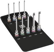 8767 C TORX® HF 3 Zyklop bit socket set with 1/2" drive, with holding function, 1 x TX 20x140.0; 1 x TX 25x140.0; 1 x TX 27x140.0; 1 x TX 30x140.0; 1 x TX 40x140.0; 1 x TX 45x140.0; 1 x TX 50x140.0; 1 x TX 55x140.0; 1 x TX 60x140.0; 1 x 50.0x120.0, Wera