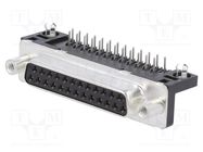 D-Sub; PIN: 25; socket; female; for panel mounting; angled 90° Amphenol Communications Solutions