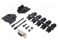 Connector: D-Sub; PIN: 9; plug; female; soldering; for cable; black ENCITECH