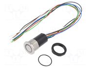 Switch: capacitive; Pos: 2; SPST; 0.1A/42VAC; 0.1A/60VDC; IP67; RGB SCHURTER
