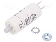 Capacitor: polypropylene; motors, run; 1uF; 470VAC; Ø25x56.5mm KEMET