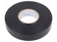 Tape: electrical insulating; W: 19mm; L: 33m; Thk: 0.18mm; black HELLERMANNTYTON