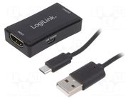 Repeater; HDMI socket,both sides; HDCP 2.2,HDMI 2.0; black; 25m LOGILINK