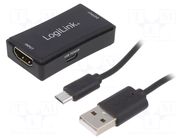 Repeater; HDMI socket,both sides; HDCP 2.2,HDMI 2.0; 25m; black LOGILINK