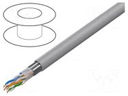 Wire; F/UTP; 4x2x24AWG; 6; wire; CCA; Insulation: PVC; grey; 100m GEMBIRD