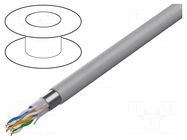 Wire; F/UTP; 4x2x24AWG; 6; stranded; CCA; Insulation: PVC; grey; 100m GEMBIRD