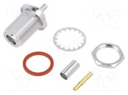 Connector: N; socket; female; straight; 50Ω; crimped; gold-plated AMPHENOL RF