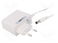 Power supply: switching; mains,plug; 12VDC; 1A; 12W; Plug: EU; white POS