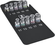 8790 HMC HF 1 Zyklop socket set with 1/2" drive, with holding function, 1 x 10.0x37.0; 1 x 11.0x37.0; 1 x 12.0x37.0; 1 x 13.0x37.0; 1 x 14.0x37.0; 1 x 15.0x37.0; 1 x 16.0x37.0; 1 x 17.0x37.0; 1 x 18.0x37.0; 1 x 19.0x37.0; 1 x 50.0x120.0, Wera