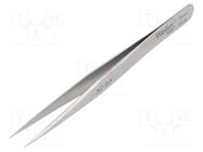 Tweezers; 110mm; for precision works; Blade tip shape: sharp 