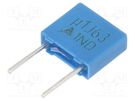 Capacitor: polyester; 0.1uF; 40VAC; 63VDC; 5mm; ±5%; 7.3x6.5x2.5mm EPCOS