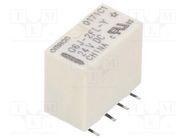 Relay: electromagnetic; DPDT; Ucoil: 24VDC; Icontacts max: 1A; SMD OMRON Electronic Components