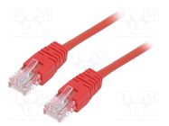 Patch cord; U/UTP; 5e; stranded; CCA; PVC; red; 1m; 26AWG; Øcable: 5mm GEMBIRD