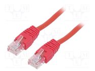 Patch cord; U/UTP; 5e; stranded; CCA; PVC; red; 3m; 26AWG; Øcable: 5mm GEMBIRD