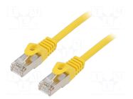 Patch cord; RJ45 plug; F/UTP; 6; stranded; CCA; PVC; yellow; 0.25m GEMBIRD