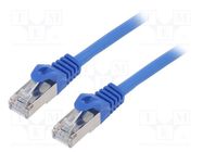 Patch cord; F/UTP; 6; stranded; CCA; PVC; blue; 0.5m; RJ45 plug GEMBIRD