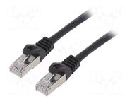 Patch cord; RJ45 plug; F/UTP; 6; stranded; CCA; PVC; black; 0.5m GEMBIRD