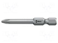 Screwdriver bit; Phillips; PH1; Overall len: 89mm; 1/4" WERA