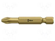 Screwdriver bit; Pozidriv®; PZ2; Overall len: 50mm; TORSION WERA