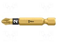 Screwdriver bit; Pozidriv®; PZ2; Overall len: 50mm; BiTorsion WERA