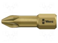 Screwdriver bit; Pozidriv®; PZ2; Overall len: 25mm WERA