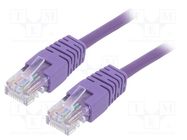 Patch cord; U/UTP; 5e; stranded; CCA; PVC; violet; 0.25m; 26AWG GEMBIRD