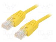 Patch cord; U/UTP; 5e; stranded; CCA; PVC; yellow; 3m; 26AWG GEMBIRD