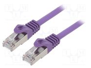 Patch cord; F/UTP; 6; stranded; CCA; PVC; violet; 0.25m; RJ45 plug GEMBIRD