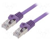 Patch cord; RJ45 plug; F/UTP; 6; stranded; CCA; PVC; violet; 0.25m GEMBIRD