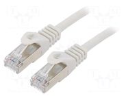 Patch cord; RJ45 plug; F/UTP; 6; stranded; CCA; 10m; PVC; grey; 26AWG GEMBIRD