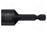 Screwdriver bit; 6-angles socket; HEX 13mm; Overall len: 50mm WERA