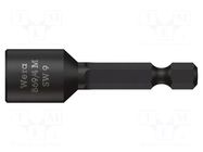 Screwdriver bit; 6-angles socket; HEX 9mm; Overall len: 50mm WERA