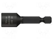 Screwdriver bit; 6-angles socket; HEX 10mm; Overall len: 65mm WERA