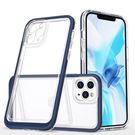 Clear 3in1 case for iPhone 11 Pro blue frame gel cover, Hurtel
