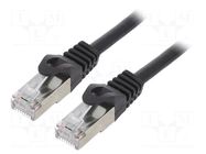 Patch cord; RJ45 plug; F/UTP; 6; stranded; CCA; PVC; black; 2m; 26AWG GEMBIRD