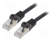 Patch cord; RJ45 plug; F/UTP; 6; stranded; CCA; PVC; black; 3m; 26AWG GEMBIRD